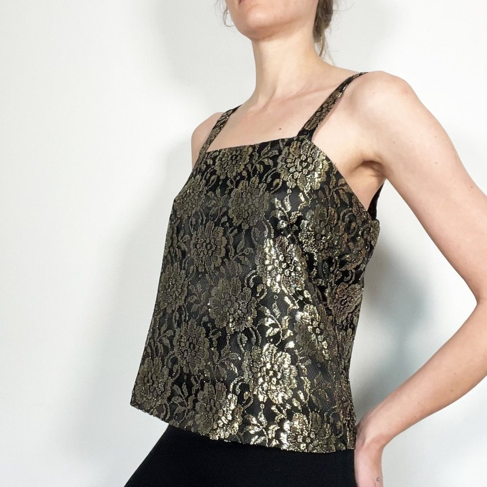 Vintage Nu-Mode 80s metallic threaded tank